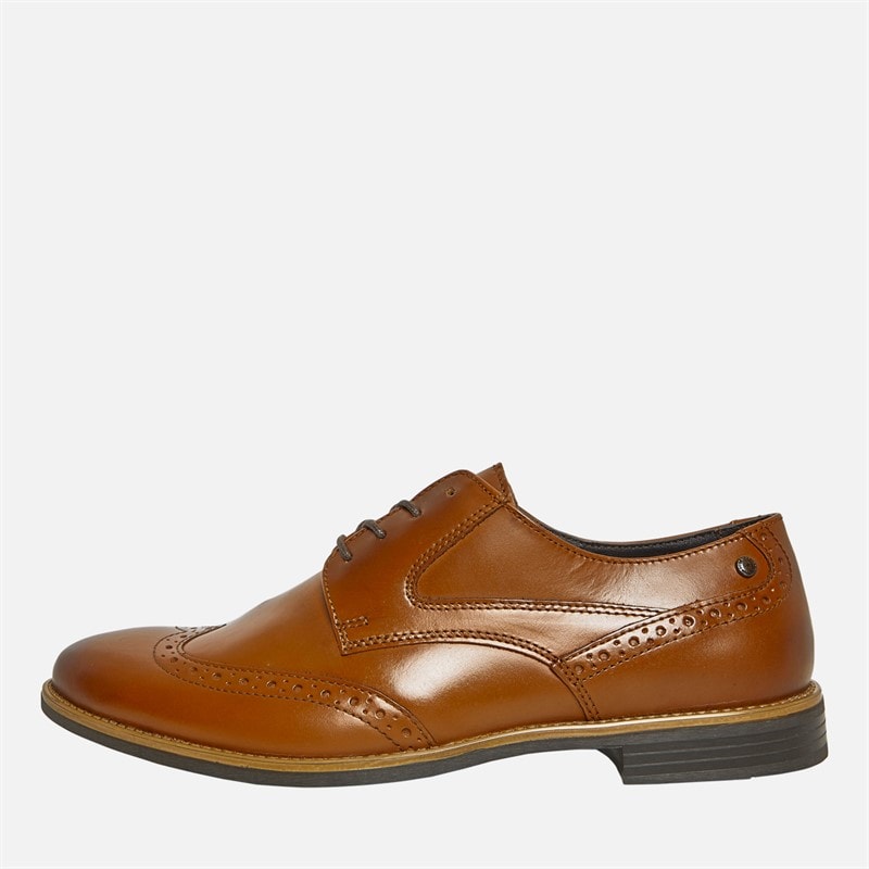 Base London Mens Risco Brogue Shoes Tan - Image 1