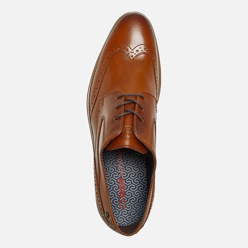 Base London Mens Risco Brogue Shoes Tan - Image 4