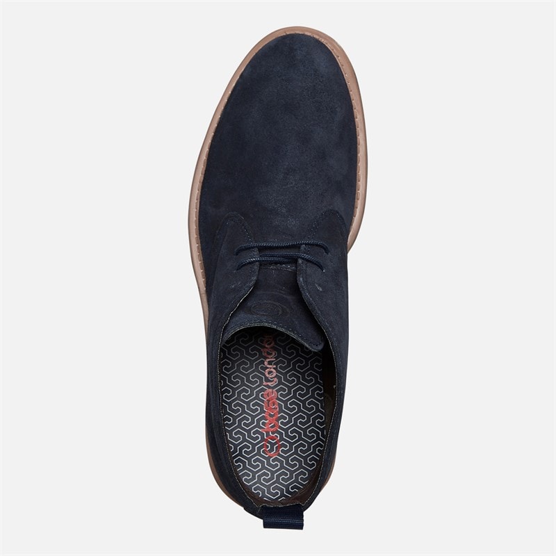 Base London Mens Barnes Suede Chukka Boots Suede Navy - Image 4