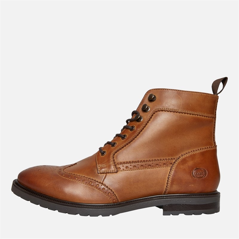 Base London Mens Ben Derby Boots Dark Tan - Image 1
