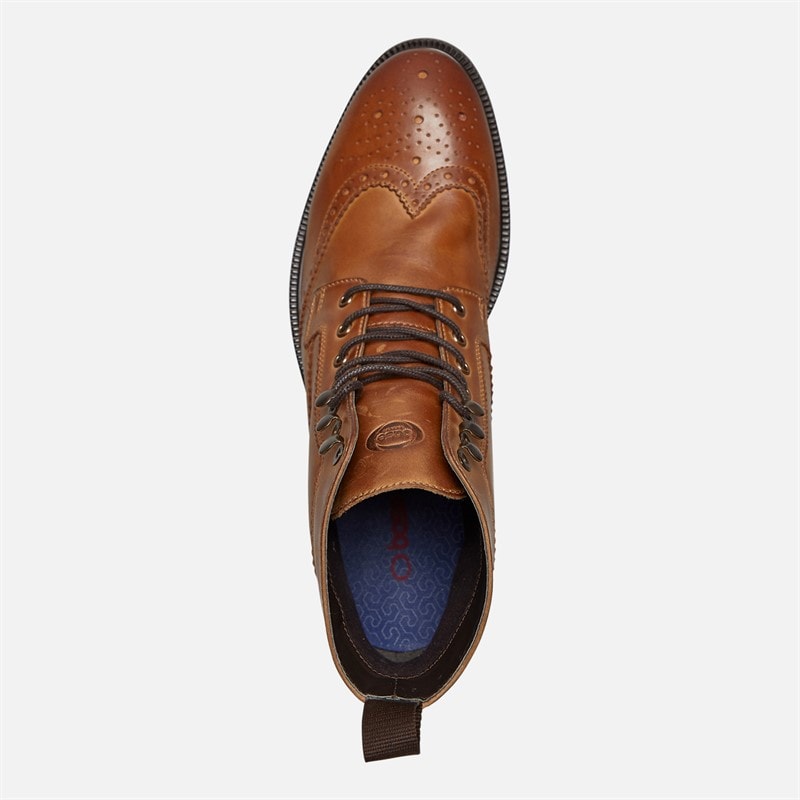 Base London Mens Ben Derby Boots Dark Tan - Image 4