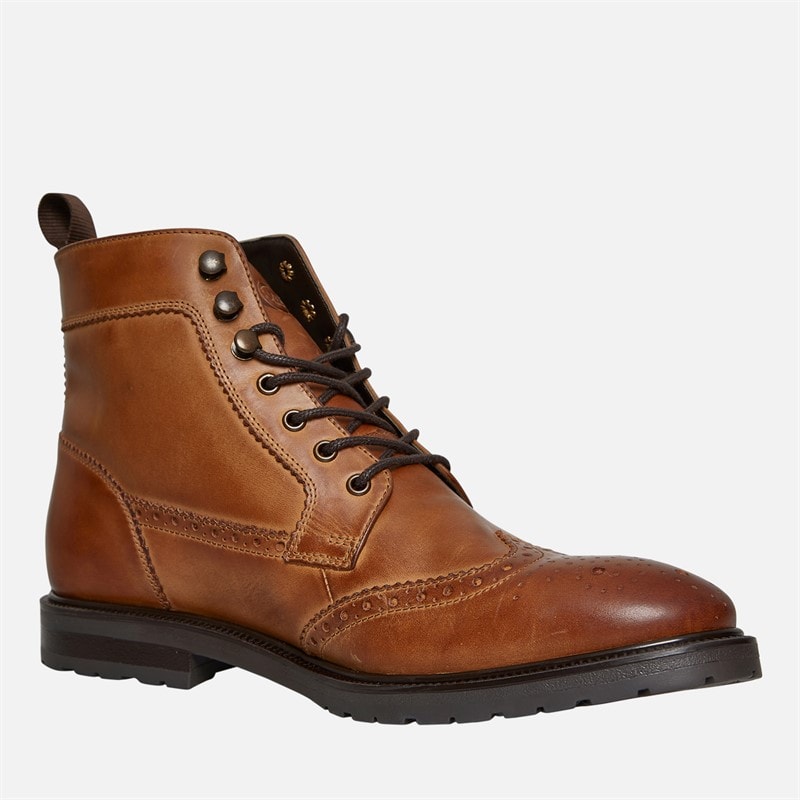 Base London Mens Ben Derby Boots Dark Tan - Image 5