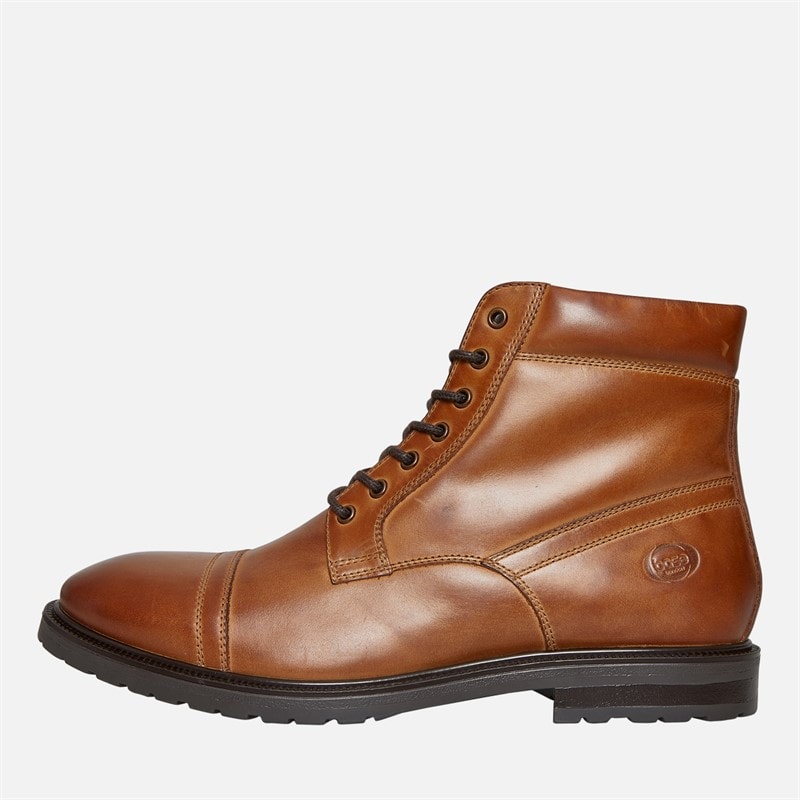 Base London Mens Dave Toe Cap Boots Dark Tan - Image 1