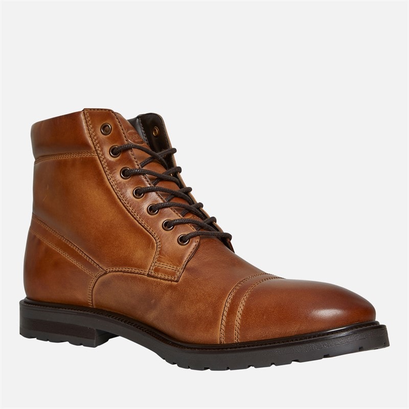 Base London Mens Dave Toe Cap Boots Dark Tan - Image 5