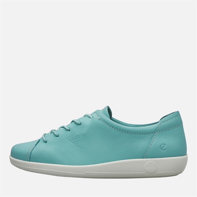 ECCO Womens Soft 2 Anniversary Leather Trainers Blue