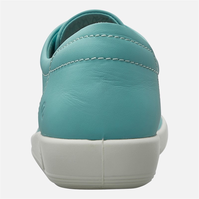 ECCO Womens Soft 2 Anniversary Leather Trainers Blue - Image 3