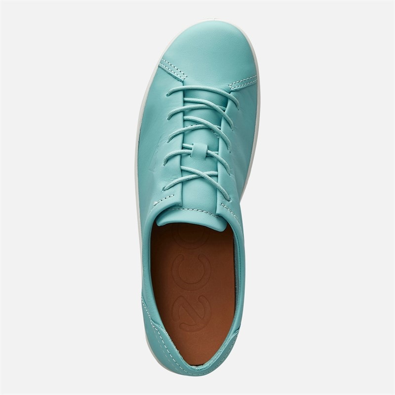 ECCO Womens Soft 2 Anniversary Leather Trainers Blue - Image 4