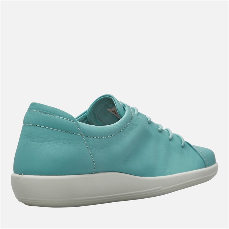 ECCO Womens Soft 2 Anniversary Leather Trainers Blue - Image 5