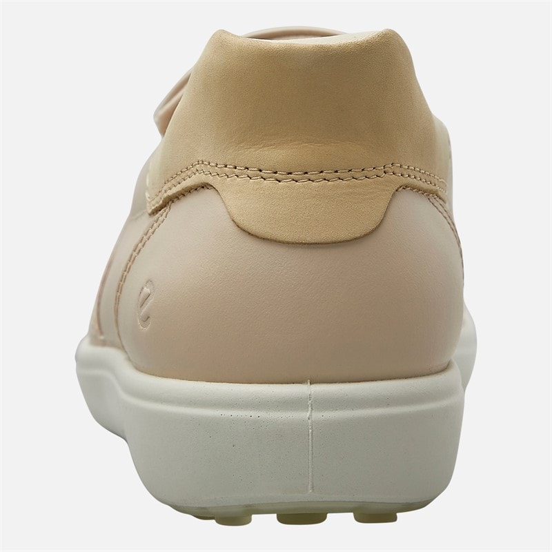 ECCO Womens Soft 7 Easy Slip Lace Trainers Beige/Limestone - Image 3