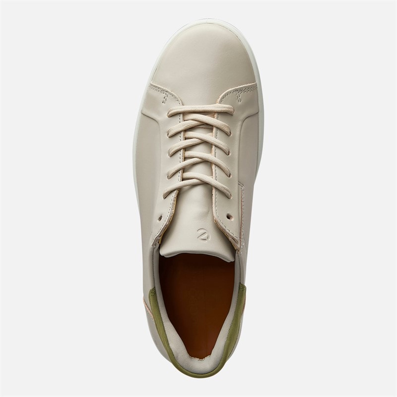 ECCO Mens Easy Slip Lace Trainers Grey/Olive - Image 4