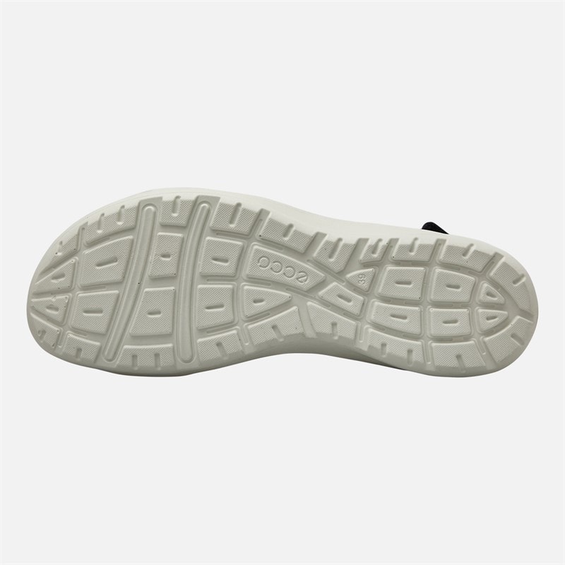 ECCO Womens Cruise Two Strap Sandals Black/White - Image 2