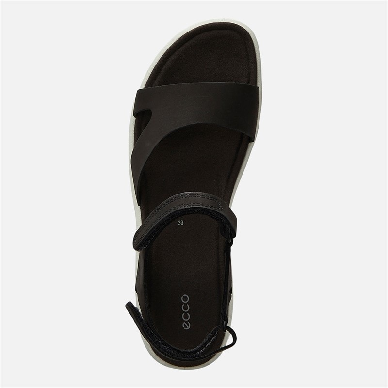ECCO Womens Cruise Two Strap Sandals Black/White - Image 4