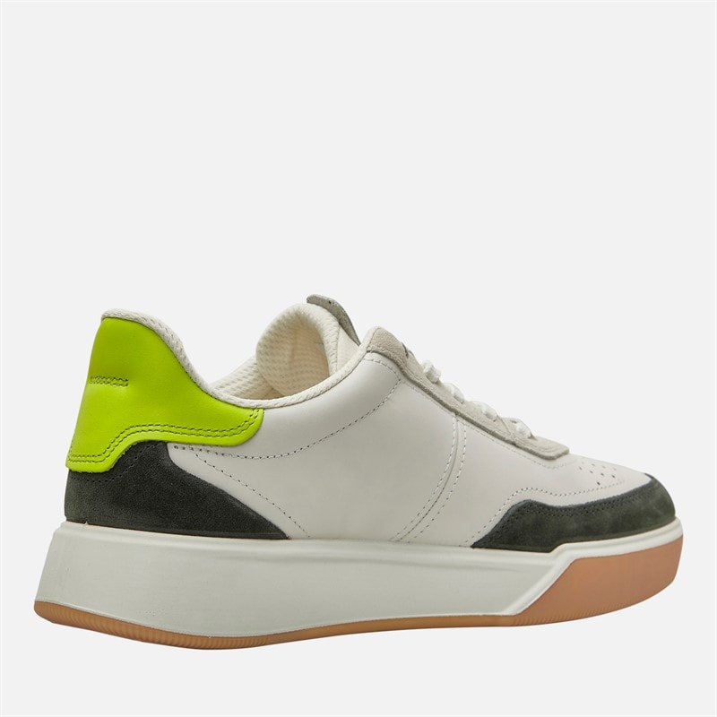 ECCO Mens Street Court Trainers White/Peat/Yellow - Image 5