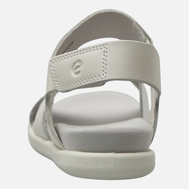 ECCO Womens Samara Leather Backstrap Sandals White/Silver - Image 3