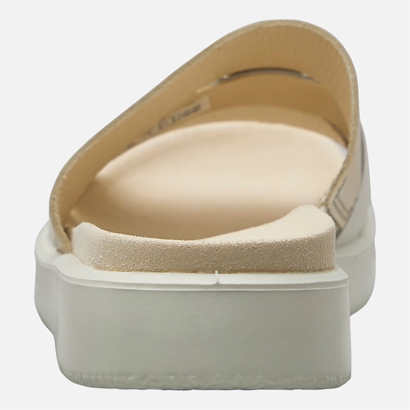 ECCO Womens Flowt Slide Sandals Gold Metallic/White - Image 3