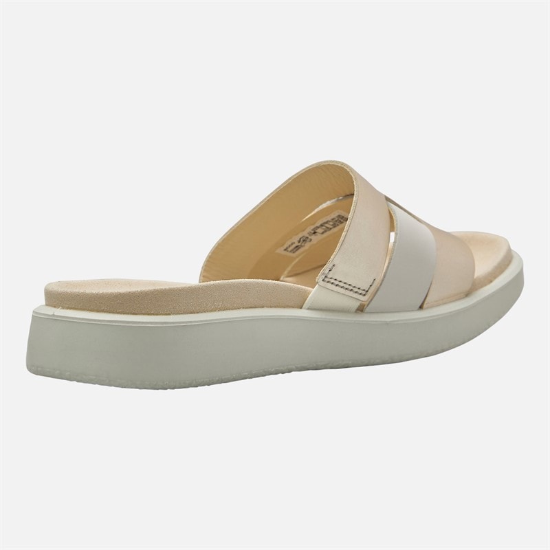 ECCO Womens Flowt Slide Sandals Gold Metallic/White - Image 5