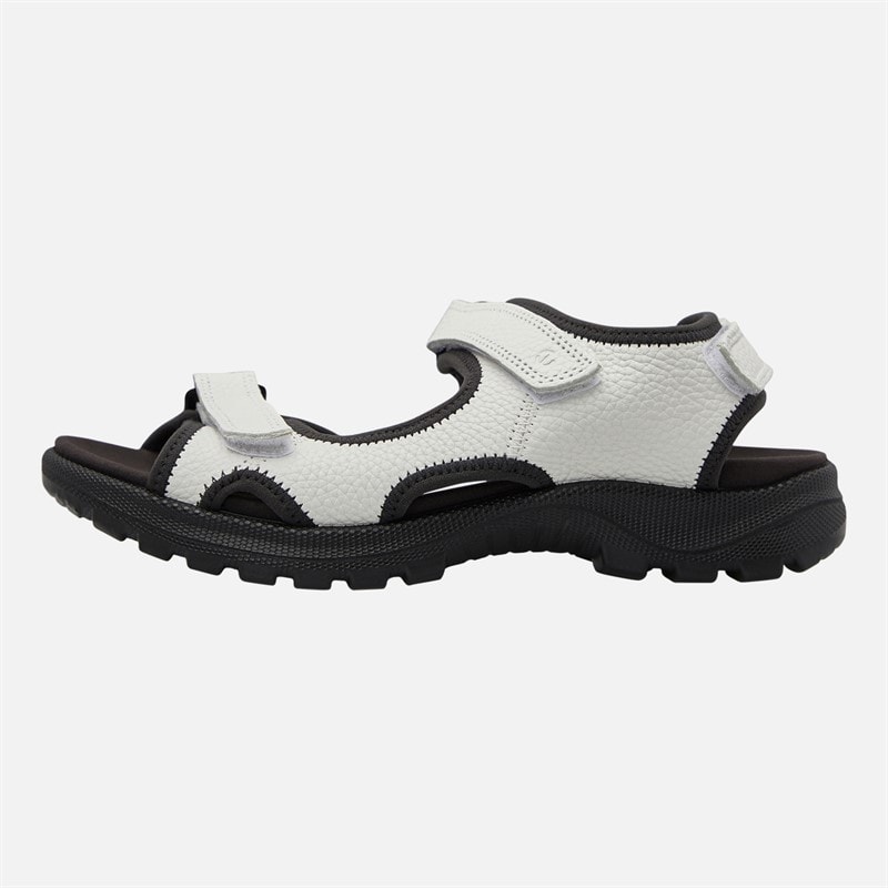 ECCO Womens Hike Three Strap Sandals White/Black - Image 1