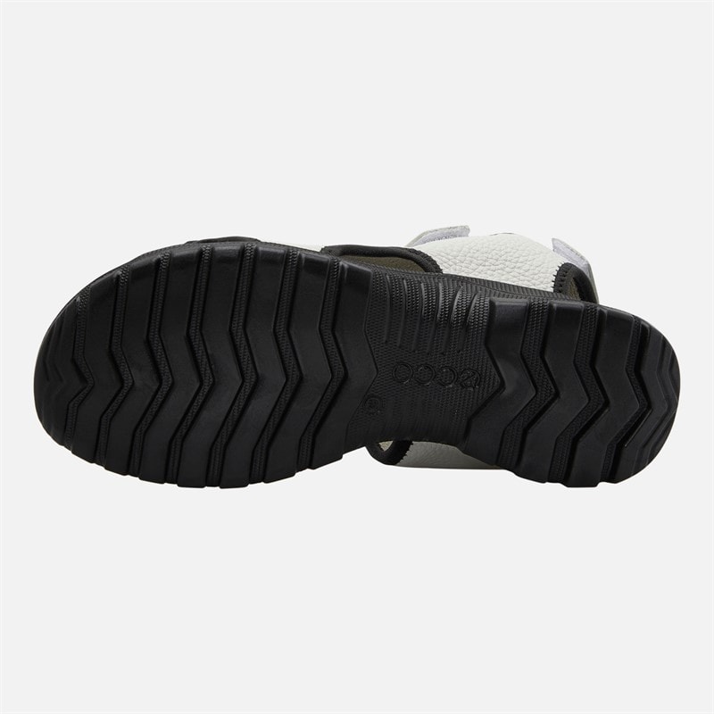 ECCO Womens Hike Three Strap Sandals White/Black - Image 2