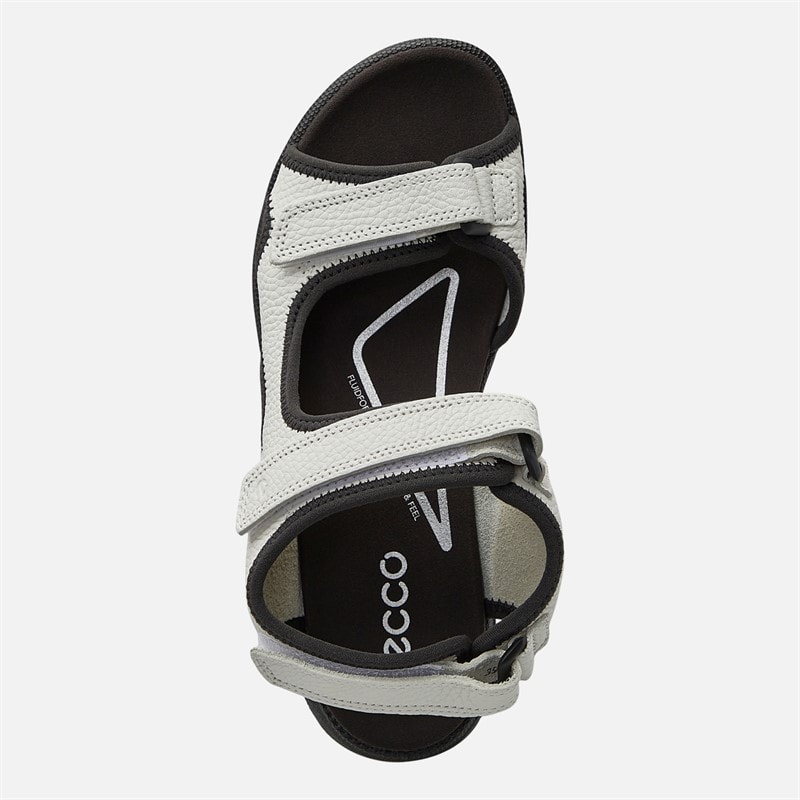 ECCO Womens Hike Three Strap Sandals White/Black - Image 4