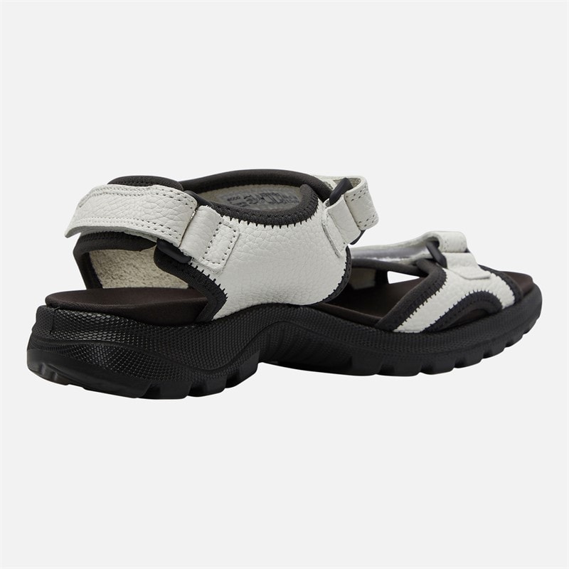 ECCO Womens Hike Three Strap Sandals White/Black - Image 5