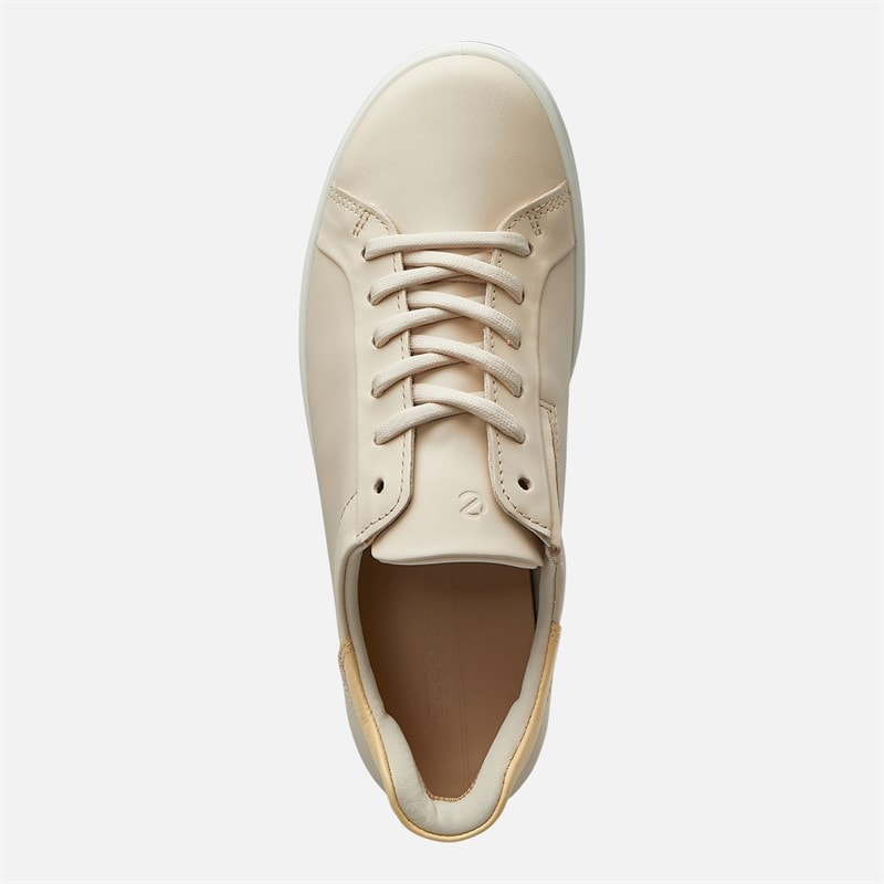 ECCO Womens Soft 7 Easy Slip Lace Trainers Beige/Limestone - Image 4