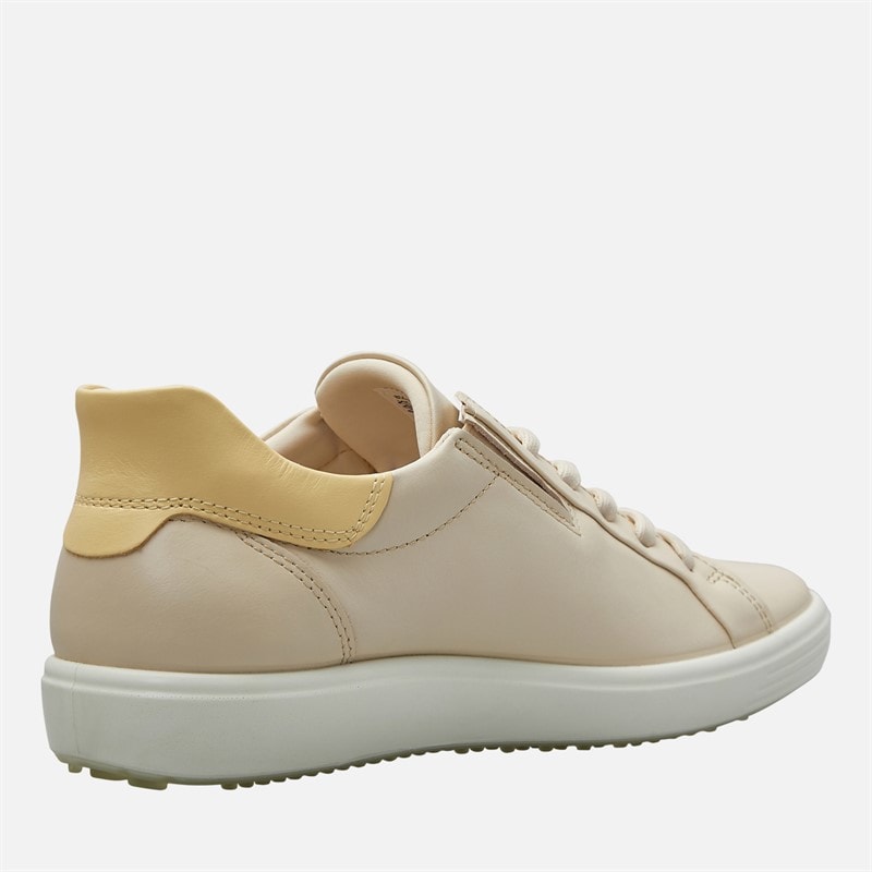 ECCO Womens Soft 7 Easy Slip Lace Trainers Beige/Limestone - Image 5