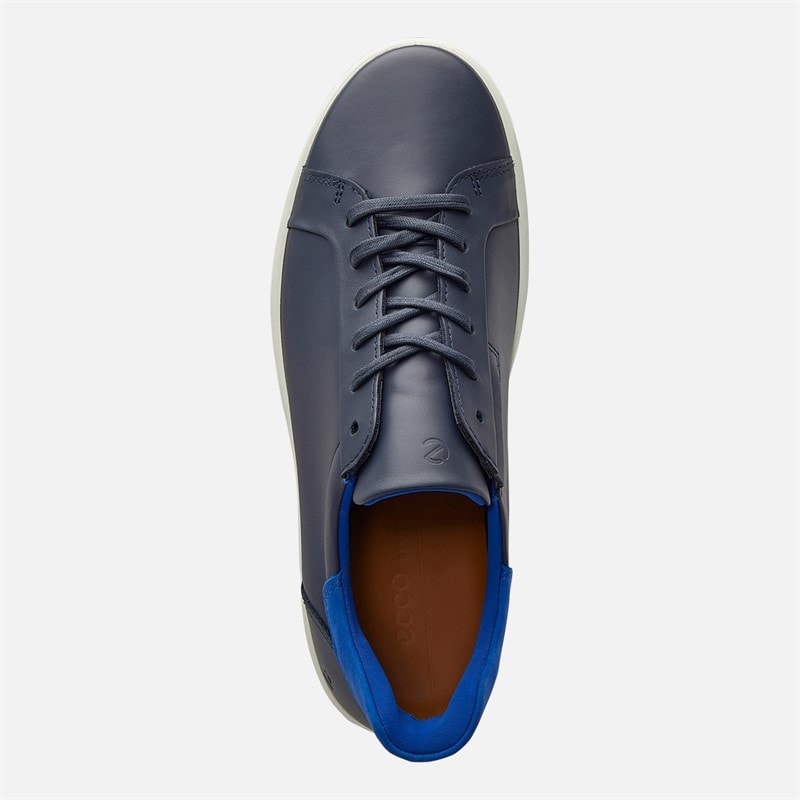 ECCO Mens Easy Slip Lace Trainers Navy/Blue - Image 4