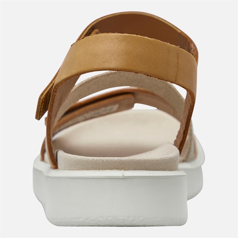 ECCO Womens Flowt Nubuck Wedge Sandals Lion - Image 3
