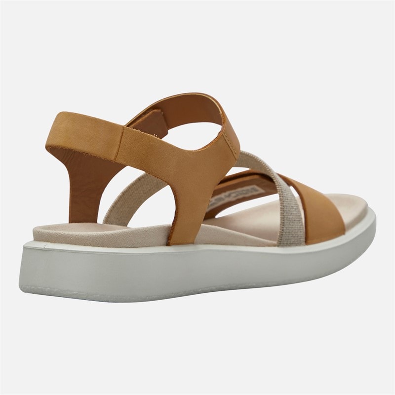 ECCO Womens Flowt Nubuck Wedge Sandals Lion - Image 5