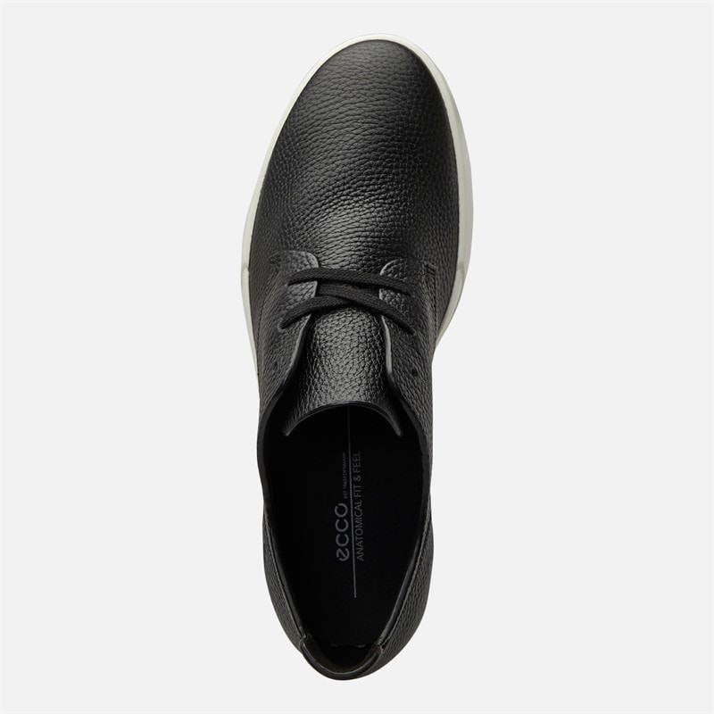 ECCO Mens Leisure Derby Shoes Black/White - Image 4