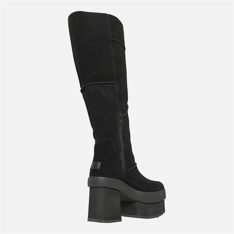 UGG® Womens New Heights Platform Xtra Knee High Boots Black - Image 4