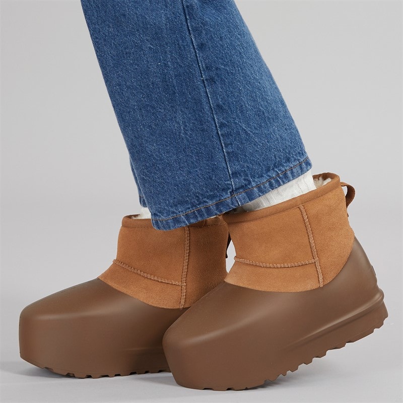 UGG® Womens Classic Mini Pumped Molded Boots Chestnut - Image 1