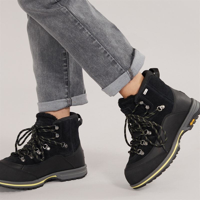 UGG® Womens Brecken Lace Boots Black - Image 1