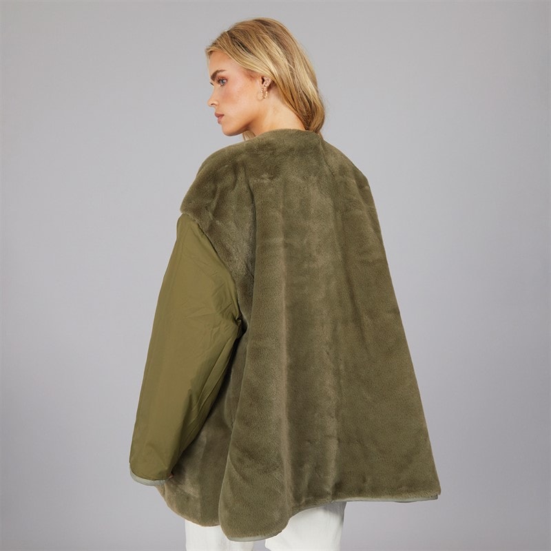 UGG® Womens Amilea Reversible Quilted Jacket Burnt Olive - Image 4