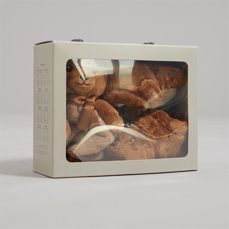 UGG® Infant Bixbie And Lovey Bear Bootie And Blanket Gift Set Chestnut - Image 4