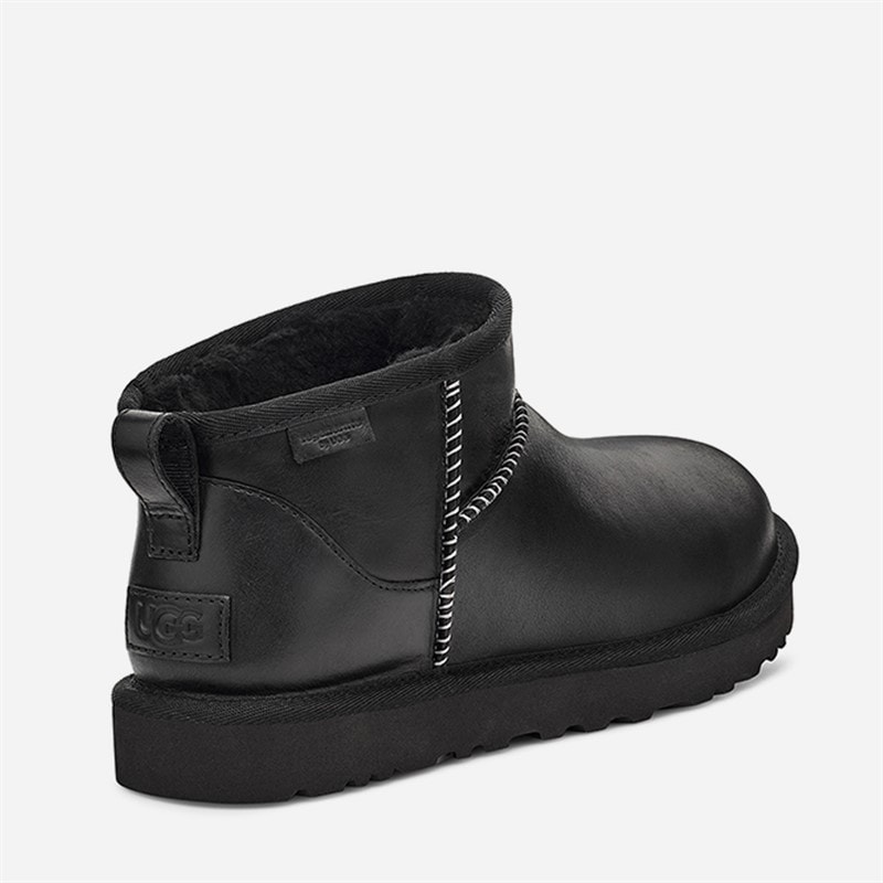 UGG® Mens Classic Ultra Mini Leather Regenerate Boots Black - Image 4