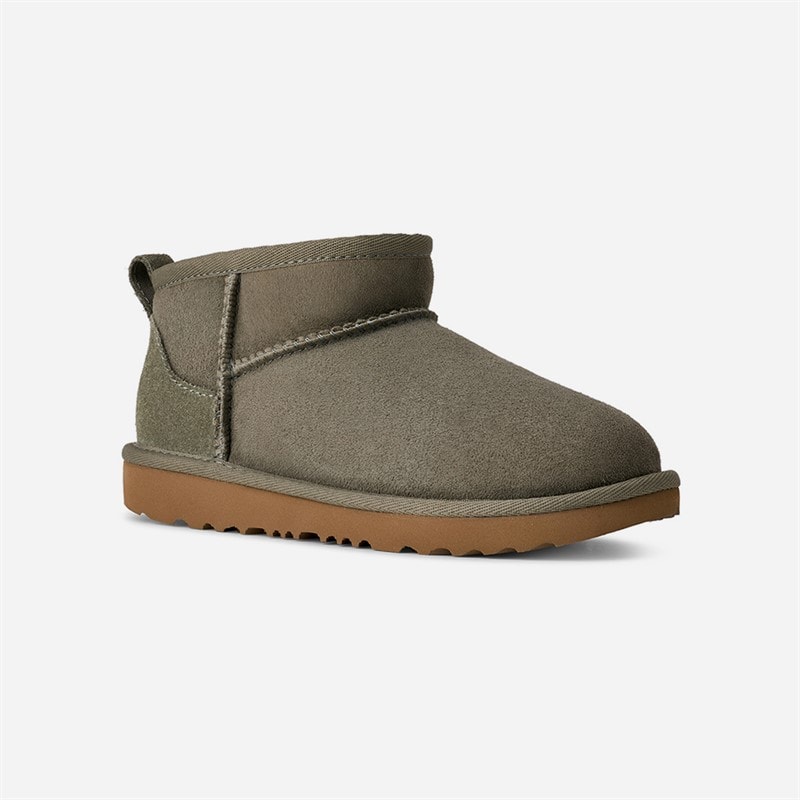 UGG® Kids Classic Ultra Mini Boots Moss Green/Amphoria - Image 2