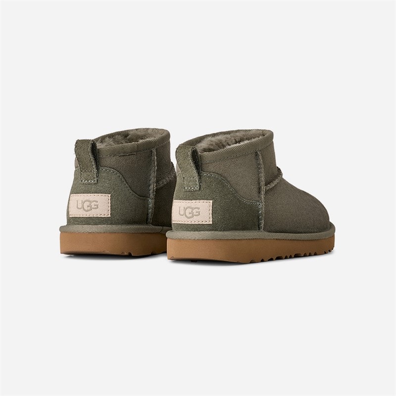 UGG® Kids Classic Ultra Mini Boots Moss Green/Amphoria - Image 4