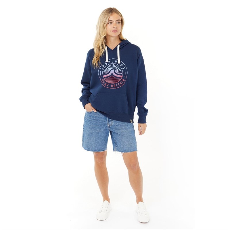 Lagooners Womens Shine Hoodie Navy - Image 3