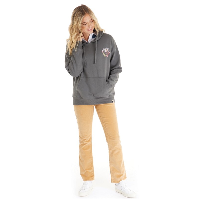 Lagooners Womens Peace And Love Hoodie Charcoal - Image 4