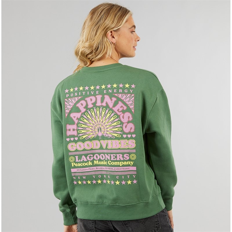 Lagooners Womens Happiness Sweatshirt Khaki - Image 3