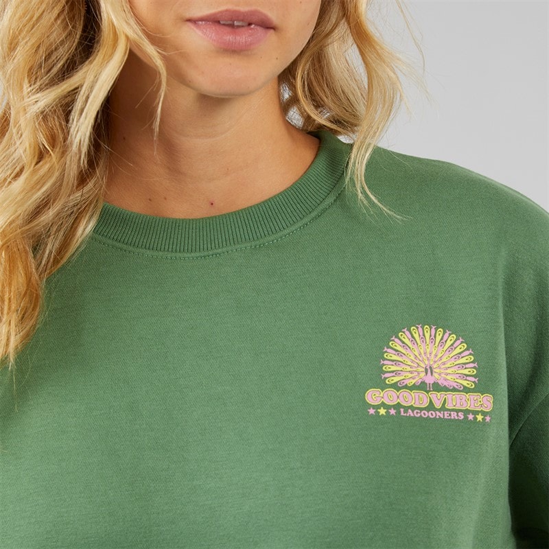 Lagooners Womens Happiness Sweatshirt Khaki - Image 5