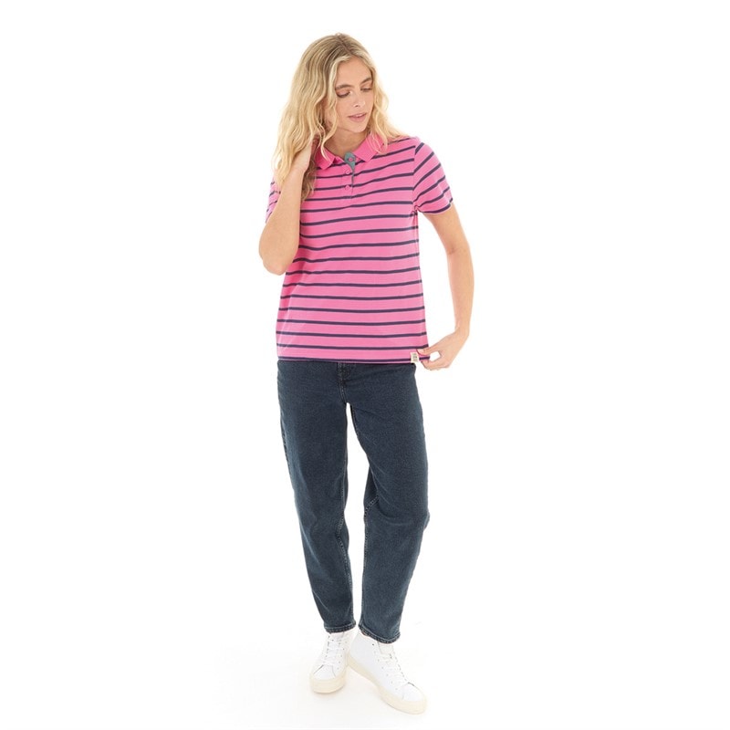 Lagooners Womens Claire Polo Shirt T-Shirt Pink - Image 3