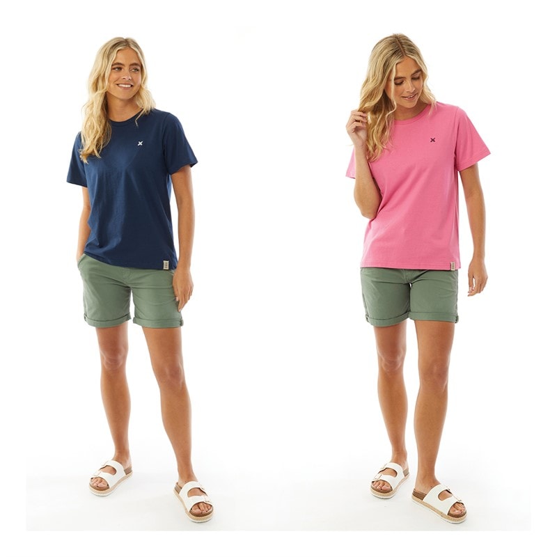 Lagooners Womens Halle Two Pack T-Shirts Pink/Navy - Image 3