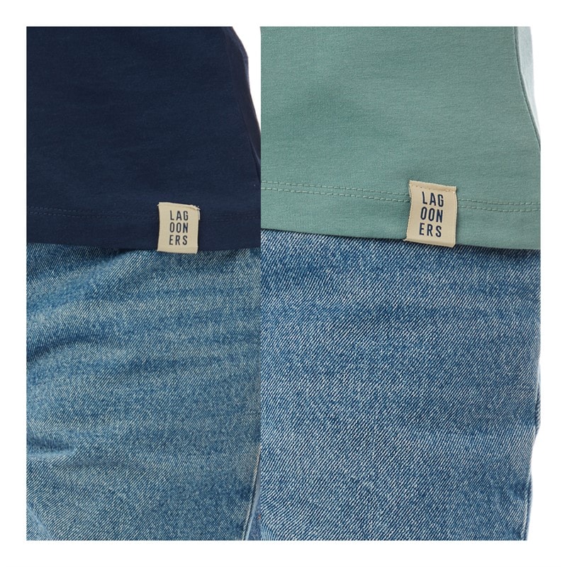Lagooners Womens Jenny Two Pack Vests Navy/Teal Green - Image 3