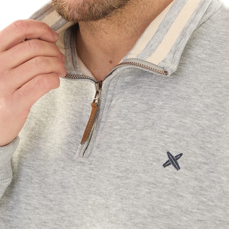 Lagooners Mens Sargasso Funnel Neck Sweat Grey Marl - Image 3