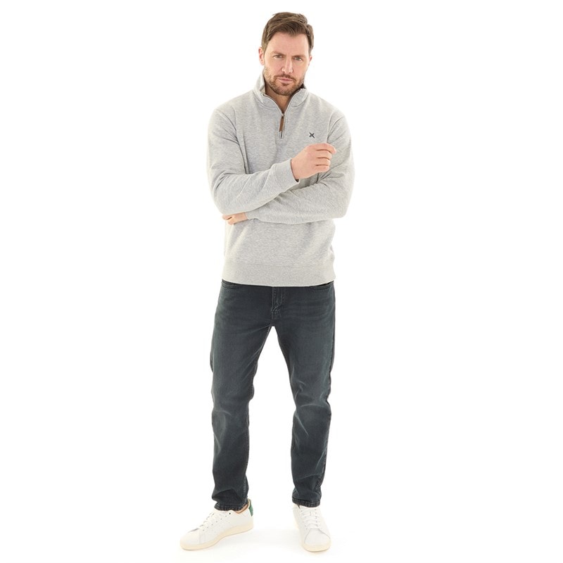 Lagooners Mens Sargasso Funnel Neck Sweat Grey Marl - Image 4
