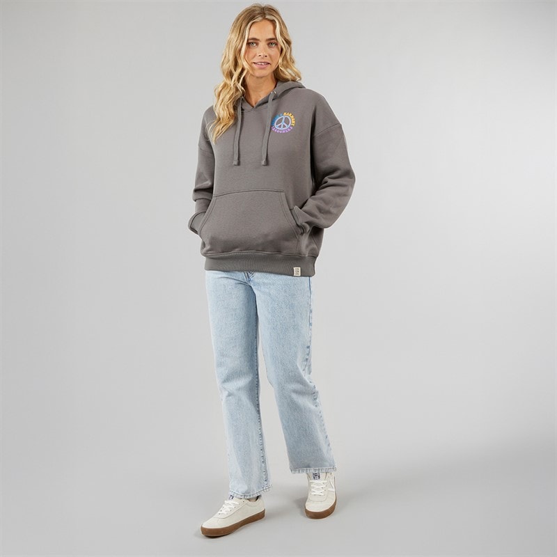 Lagooners Womens Peace And Harmony Hoodie Charcoal - Image 4