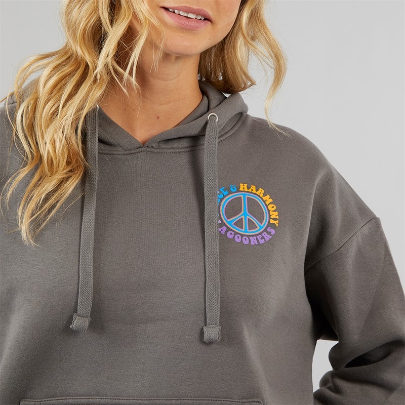 Lagooners Womens Peace And Harmony Hoodie Charcoal - Image 5