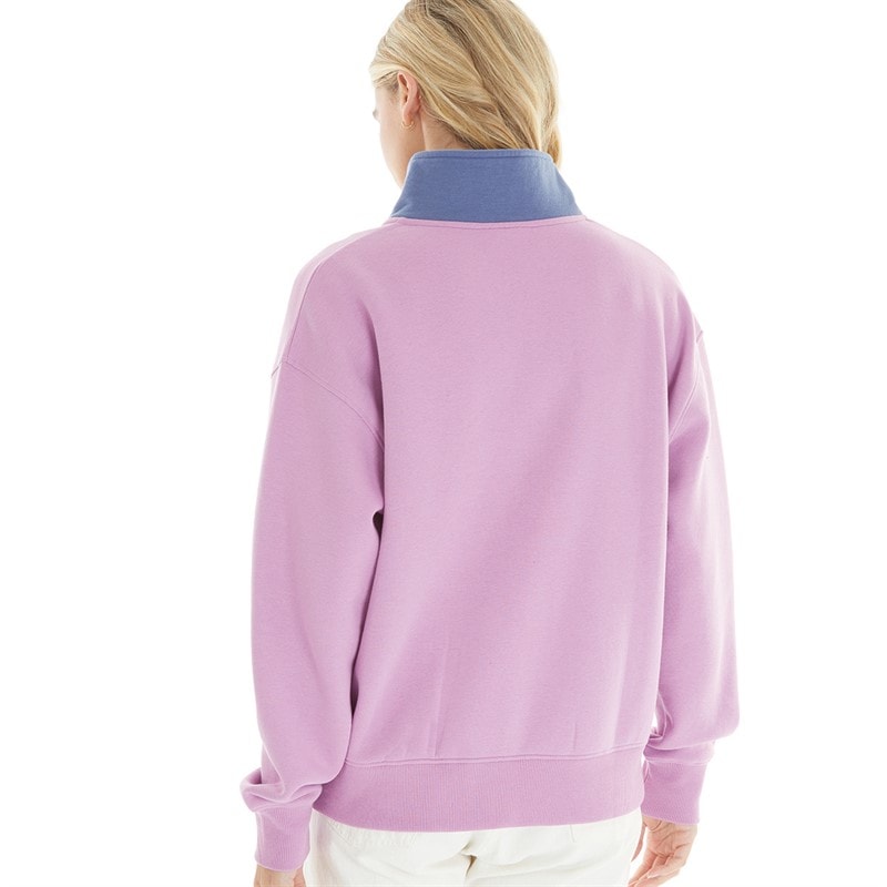 Lagooners Womens Rise Zip Neck Sweatshirt Pale Pansy - Image 2